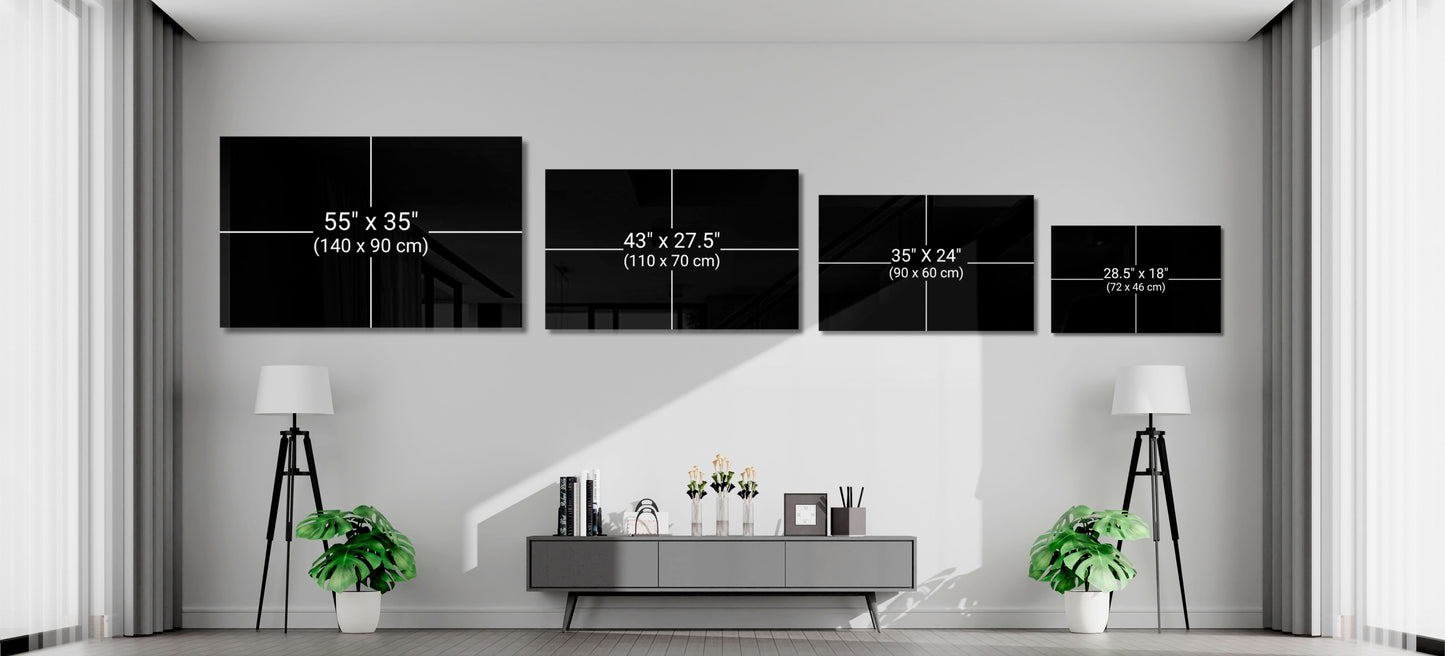 Golden Black Lily Elegance Glass Wall Art