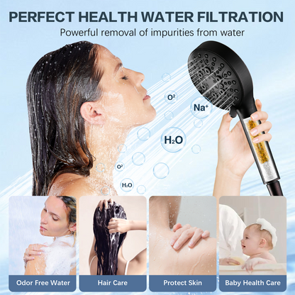 Filtered Shower Head with Handheld, High Pressure 9-Spray Showerhead with Hose and Bracket