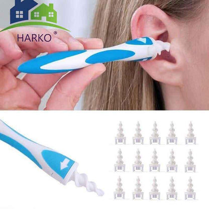 Ear Cleaner 16 Replacement Tips Earpick Easy Ear Wax Remover Spiral Earwax Cleaner Health Ear Cleaner Hearing Aid Ear Care Tools