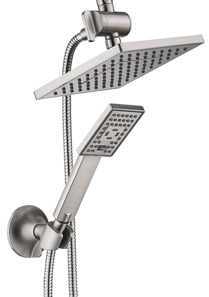 Dual Shower Head-Rain Shower Head with Handheld Shower Set, Diverter