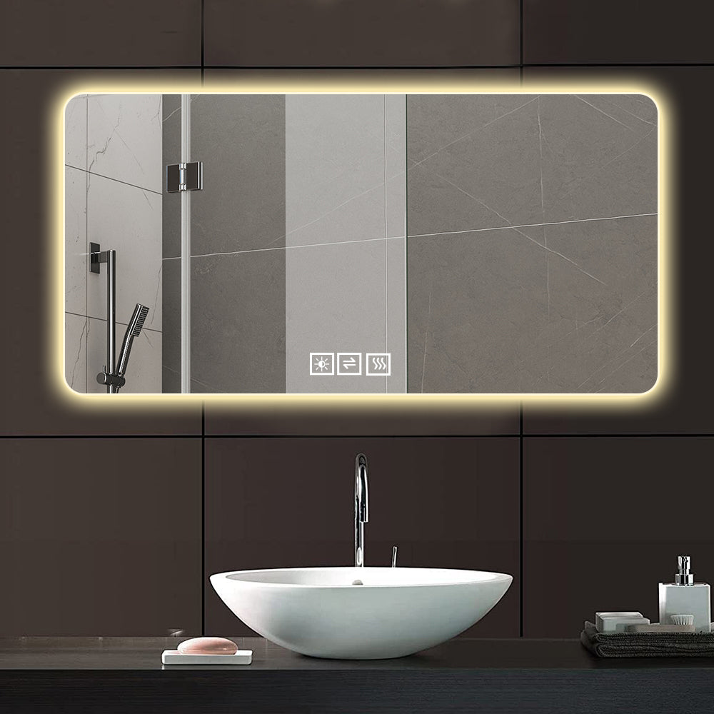 28"x60" Frameless LED Bathroom Mirror with Demist Function