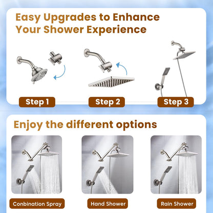 Dual Shower Head-Rain Shower Head with Handheld Shower Set, Diverter