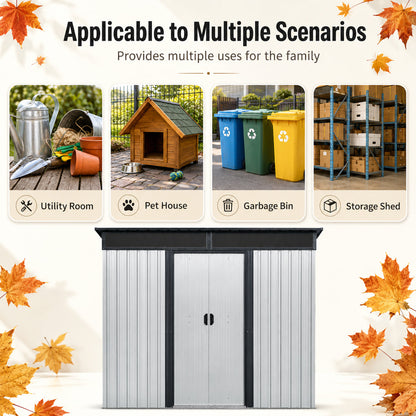 8 Ft x 6 Ft Outdoor Metal Storage Shed With Window