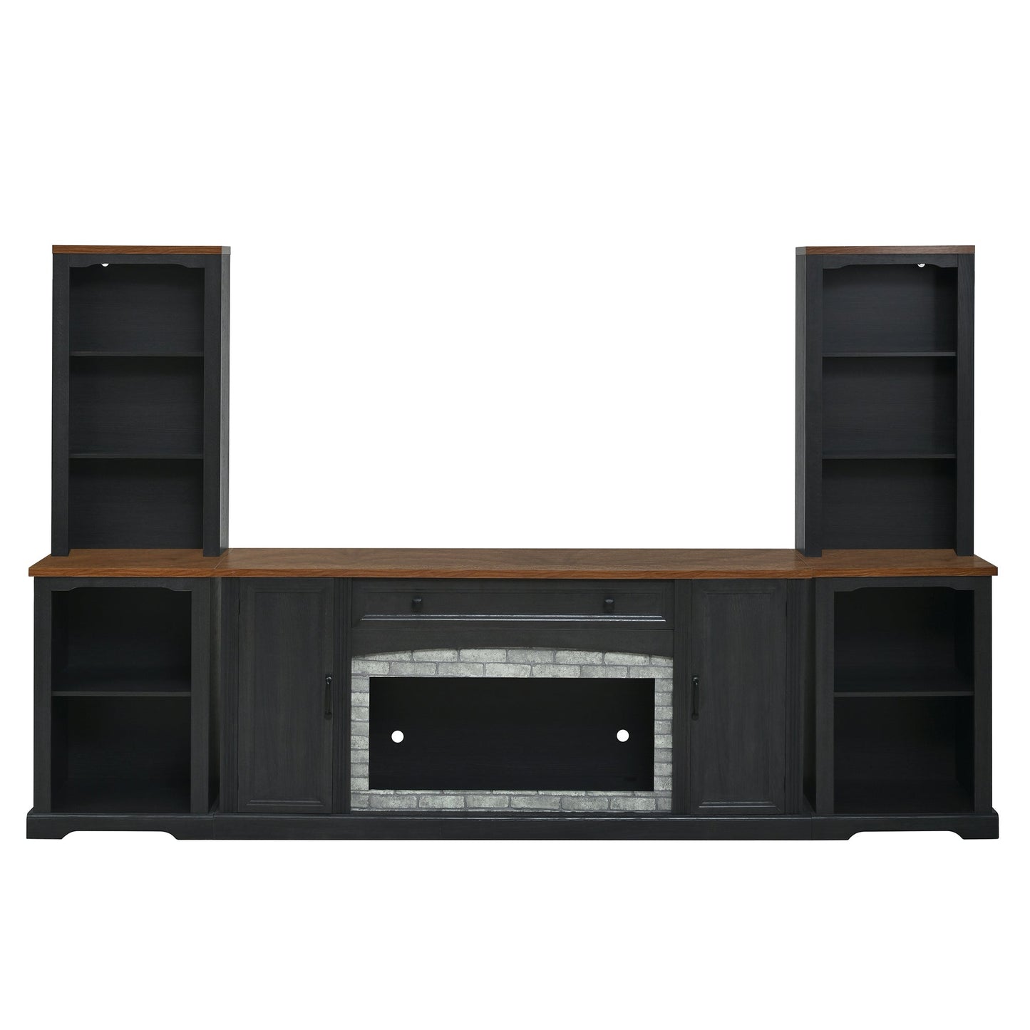 3-Piece TV Stand Set with Curved Side Cabinets for TVs Up to 70"