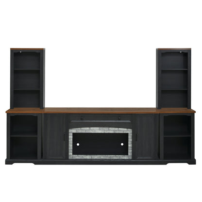 3-Piece TV Stand Set with Curved Side Cabinets for TVs Up to 70"