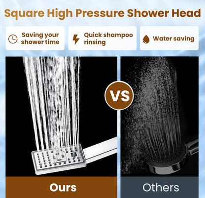 Dual Shower Head-Rain Shower Head with Handheld Shower Set, Diverter