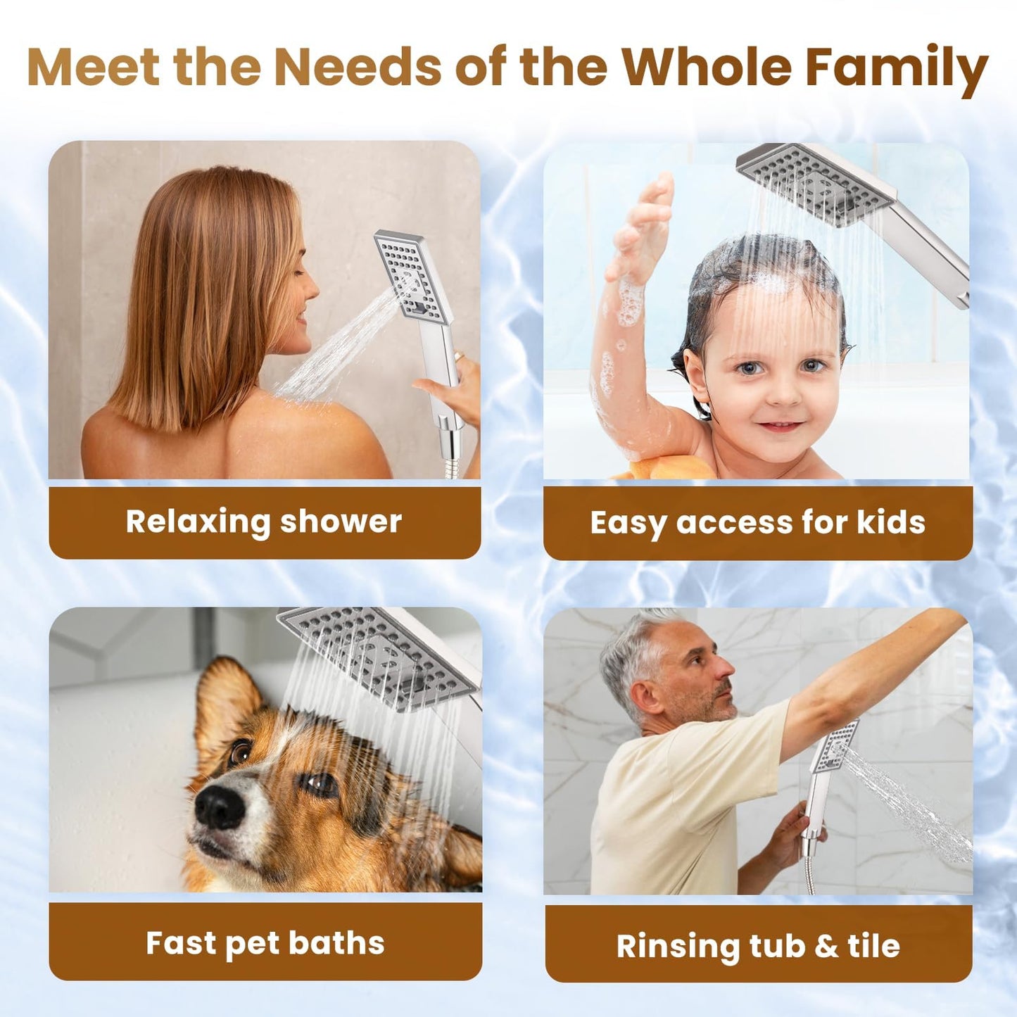 Dual Shower Head-Rain Shower Head with Handheld Shower Set, Diverter