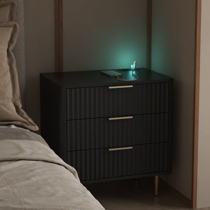 Nightstand with Charging Station and Night Light