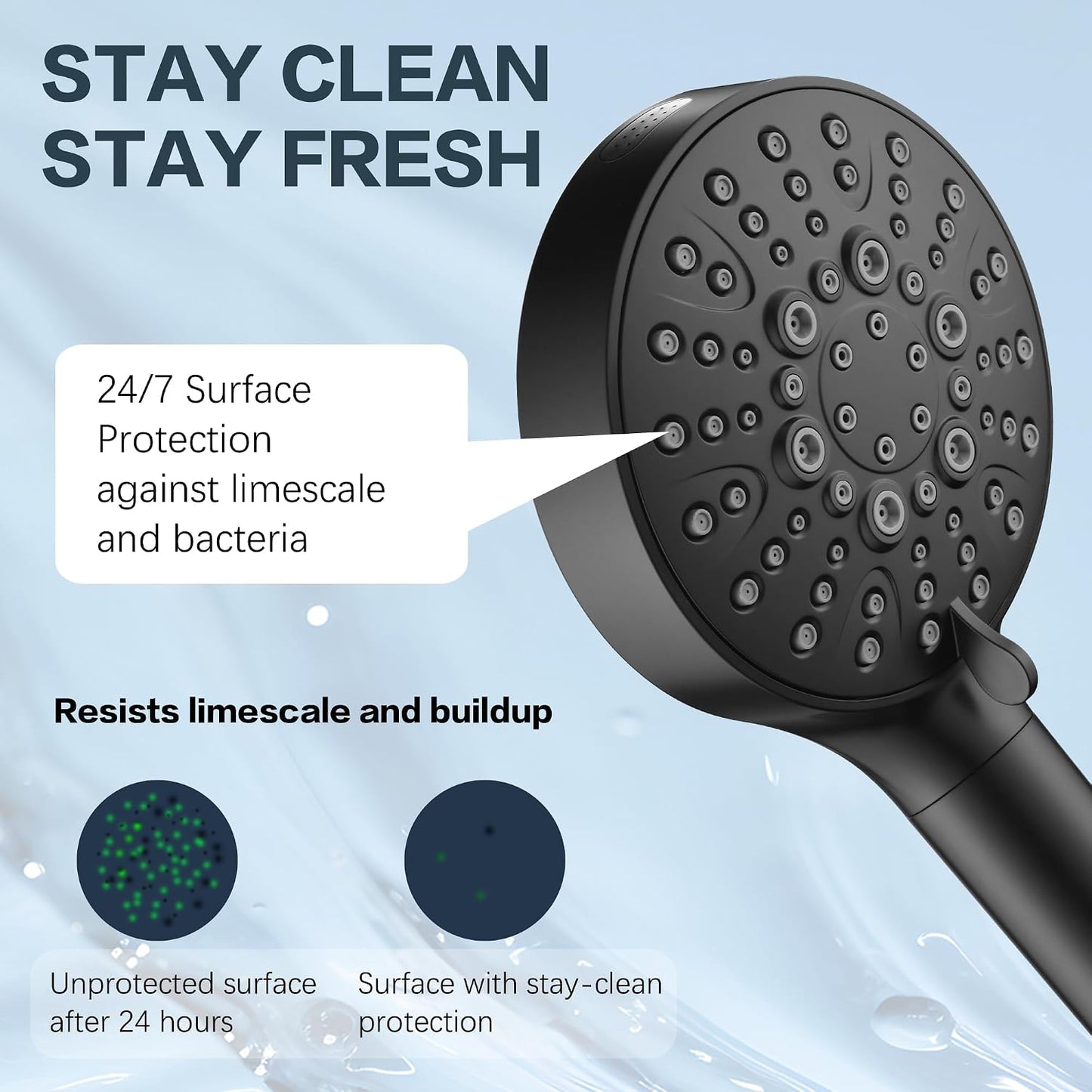 Filtered Shower Head with Handheld, High Pressure 9-Spray Showerhead with Hose and Bracket