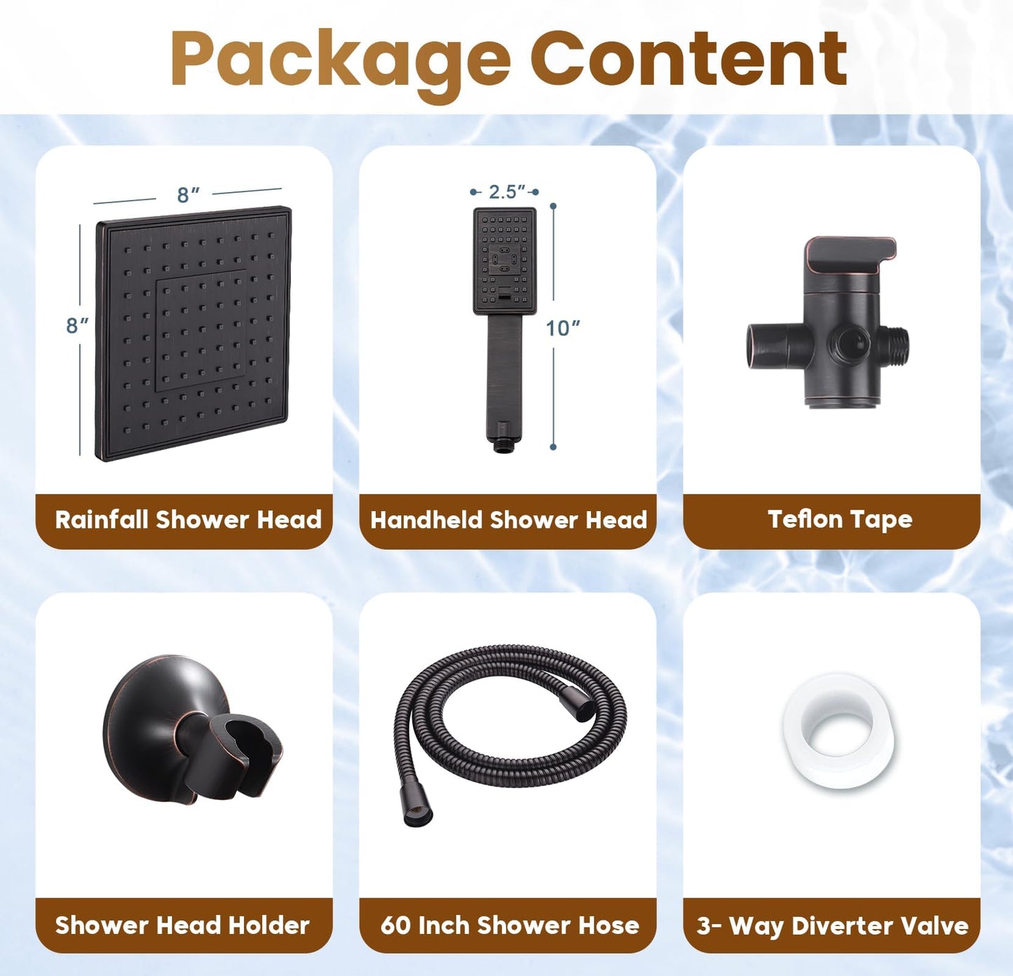 Dual Shower Head-Rain Shower Head with Handheld Shower Set, Diverter