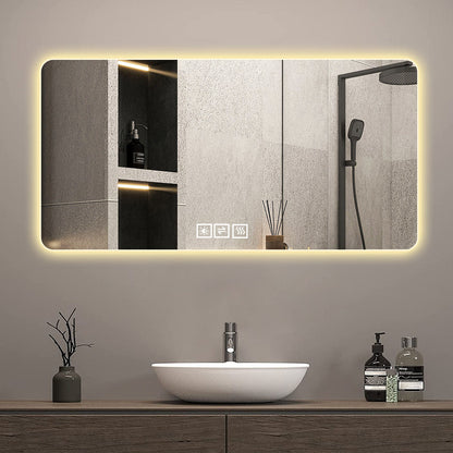 28"x60" Frameless LED Bathroom Mirror with Demist Function