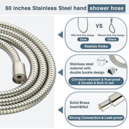 Dual Shower Head-Rain Shower Head with Handheld Shower Set, Diverter