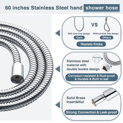 Dual Shower Head-Rain Shower Head with Handheld Shower Set, Diverter