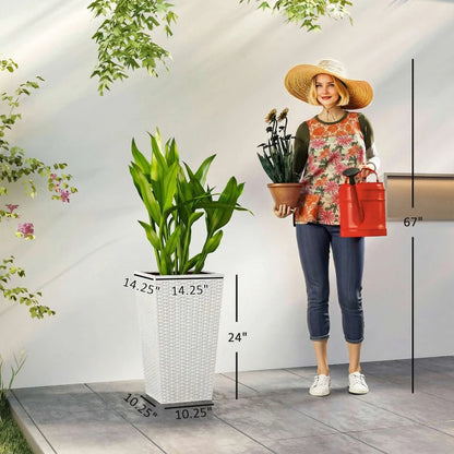 Spacious Plant Pots, Plants Box Set of 3, Tall Planters Box