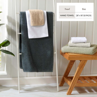 100% Cotton Woven Texture Bath Towel Set - Marbella Collection