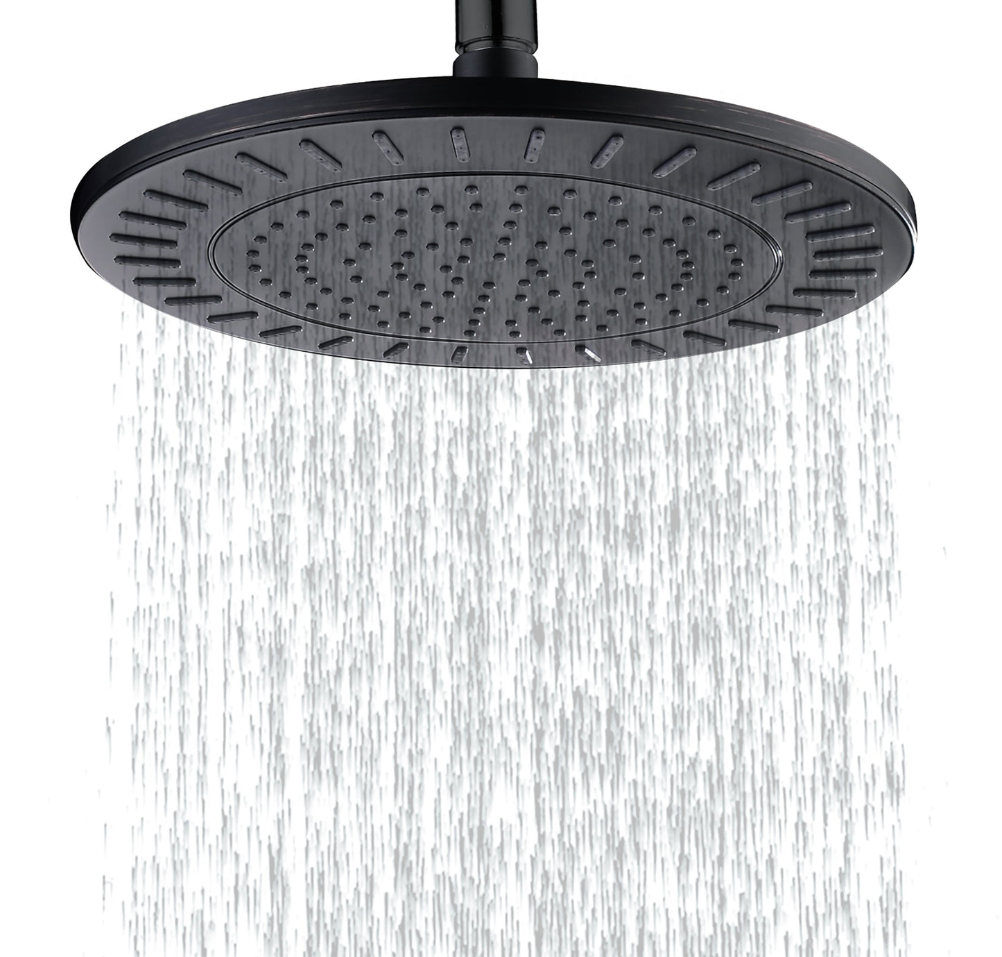 9-Inch Waterfall Rain Shower Head with Adjustable Angle and Anti-Clog Silicone Nozzles