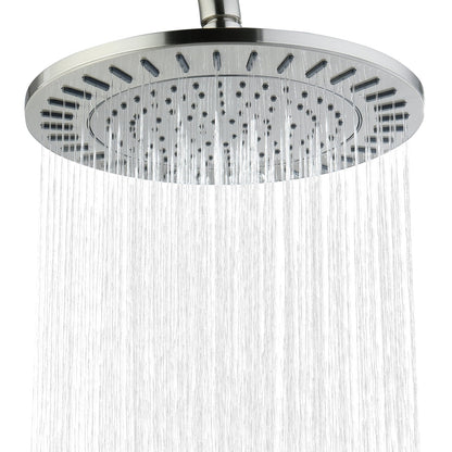9-Inch Waterfall Rain Shower Head with Adjustable Angle and Anti-Clog Silicone Nozzles
