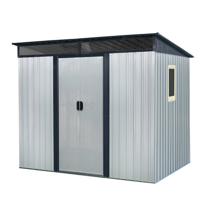 8 Ft x 6 Ft Outdoor Metal Storage Shed With Window