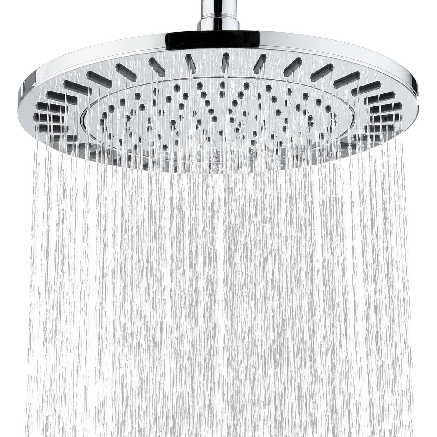 9-Inch Waterfall Rain Shower Head with Adjustable Angle and Anti-Clog Silicone Nozzles