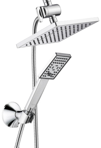 Dual Shower Head-Rain Shower Head with Handheld Shower Set, Diverter