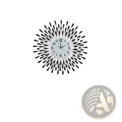Crystal Wall Clock 38cm Silver Sunburst Home Decor