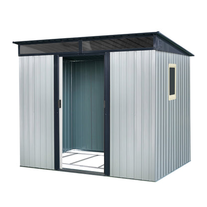 8 Ft x 6 Ft Outdoor Metal Storage Shed With Window