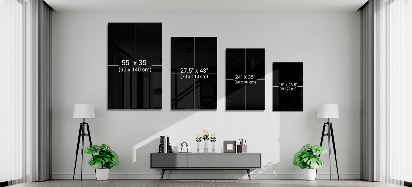 Golden Black Lily Elegance Glass Wall Art