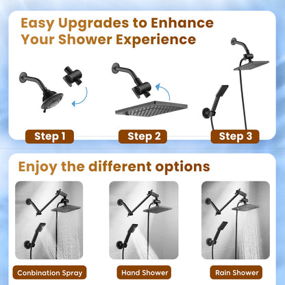 Dual Shower Head-Rain Shower Head with Handheld Shower Set, Diverter