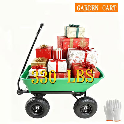 Heavy Duty Garden Cart and Yard Wagon with Dump Mechanism