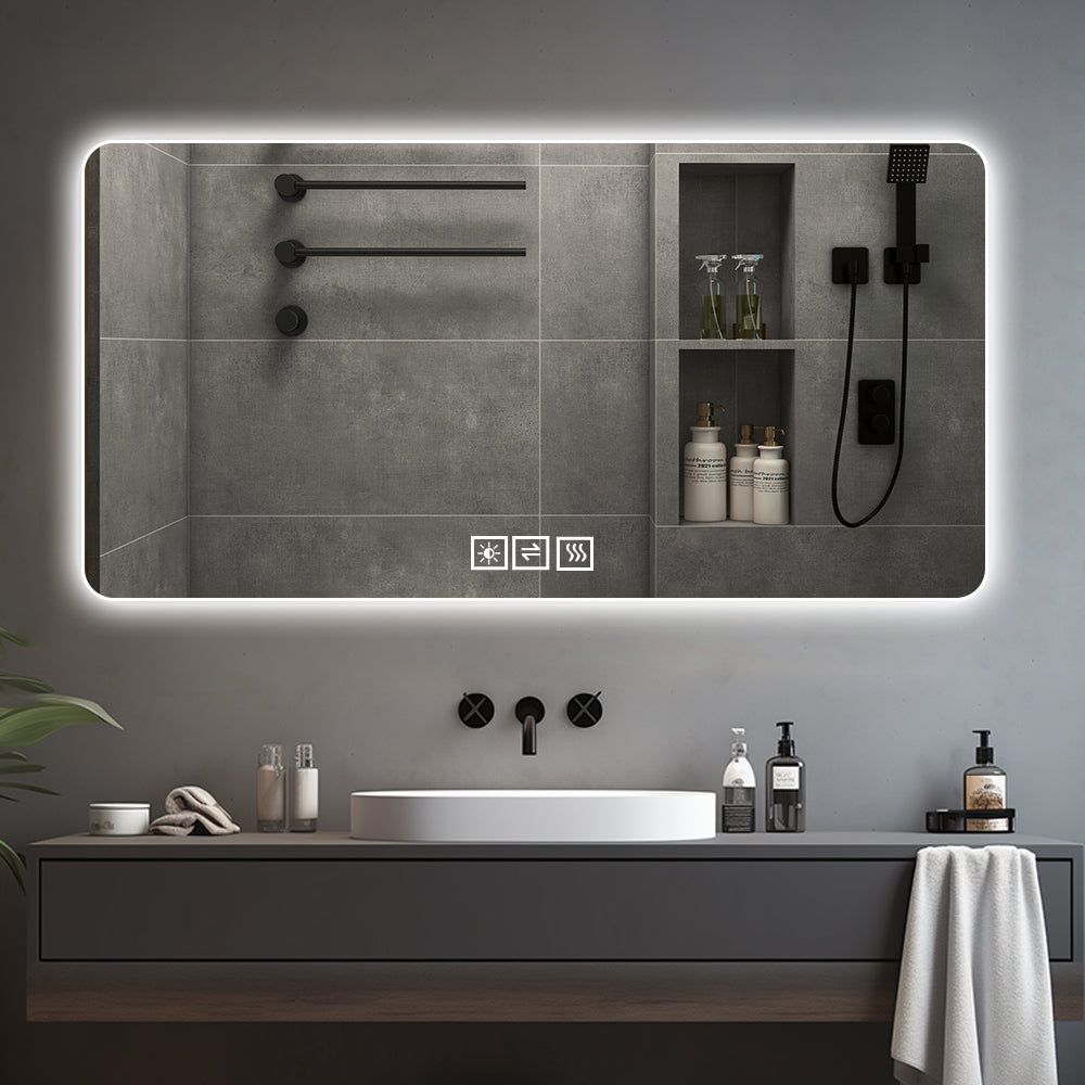 28"x60" Frameless LED Bathroom Mirror with Demist Function
