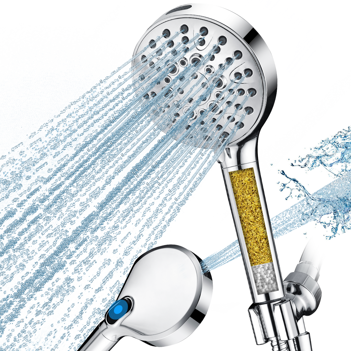 Filtered Shower Head with Handheld, High Pressure 9-Spray Showerhead with Hose and Bracket