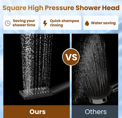 Dual Shower Head-Rain Shower Head with Handheld Shower Set, Diverter