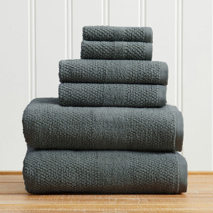 100% Cotton Woven Texture Bath Towel Set - Marbella Collection