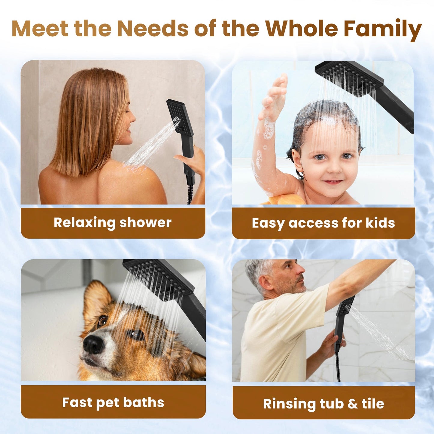Dual Shower Head-Rain Shower Head with Handheld Shower Set, Diverter