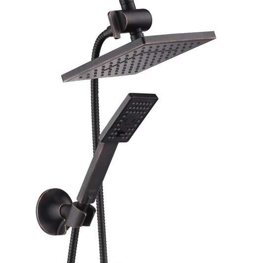 Dual Shower Head-Rain Shower Head with Handheld Shower Set, Diverter