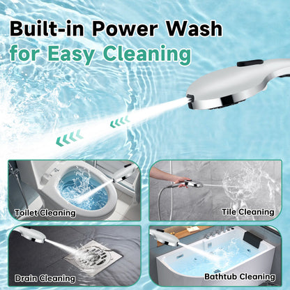 Handheld Shower Head, 9-Spray Showerhead with 69" Hose, Bracket