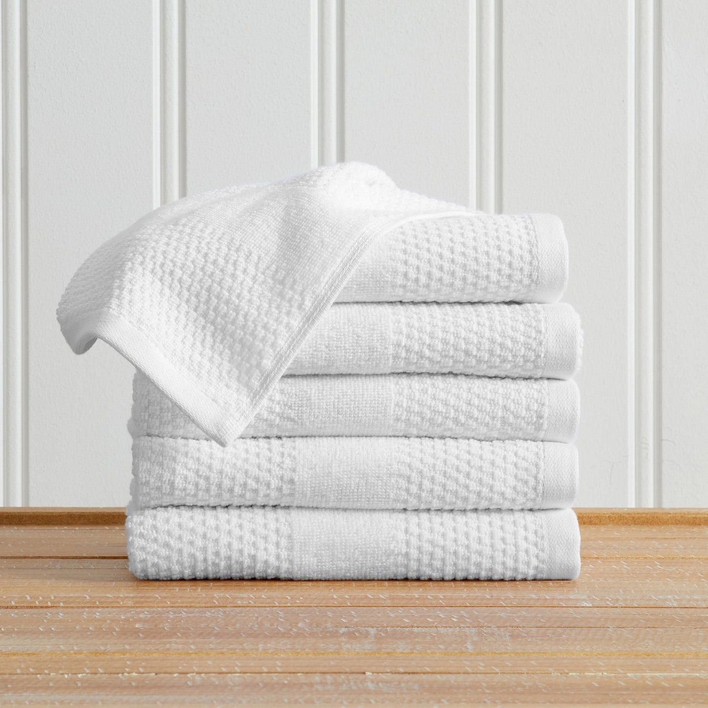 100% Cotton Woven Texture Bath Towel Set - Marbella Collection